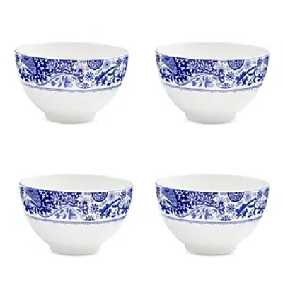 Spode Blue Italian Brocato 6" Rice Bowls, Set Of 4 In Blue