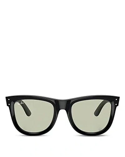 Shop Ray Ban Ray-ban Wayfarer Reverse Square Sunglasses, 53mm In Black/green Solid
