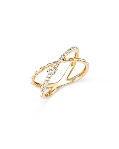 Shop Bloomingdale's Diamond Crossover Ring In 14k Yellow Gold, 0.26 Ct. T.w