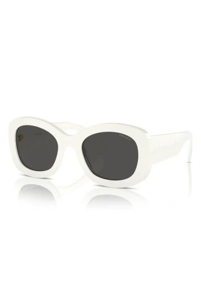 Shop Prada 55mm Oval Sunglasses In Bone