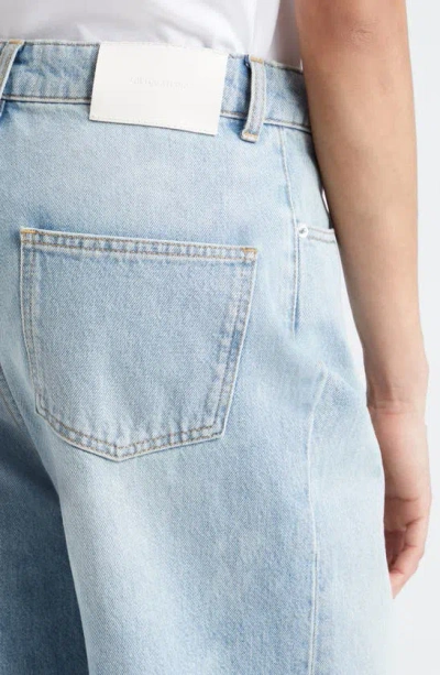 Shop Loulou Studio Organic Cotton Denim Shorts In Washed Light Blue
