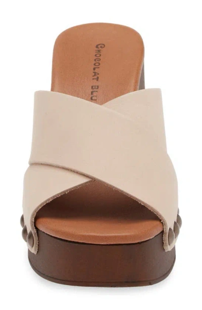 Shop Chocolat Blu Hedy Platform Slide Sandal In Beige Leather