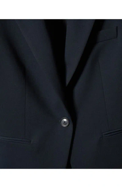 Shop Mango Fitted Suit Blazer In Dark Navy