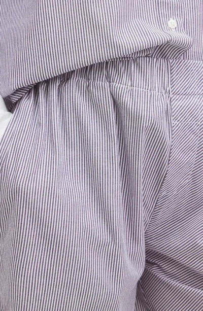 Shop Allsaints Karina Stripe Pull-on Poplin Shorts In Blue/ White