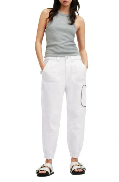Shop Allsaints Florence Cargo Joggers In Chalk White