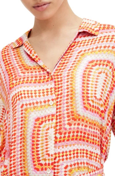Shop Allsaints Athea Luisa Shirtdress In Blood Orange