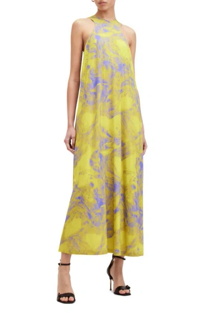Shop Allsaints Kura Inspiral Sleeveless Maxi Dress In Zest Lime Green