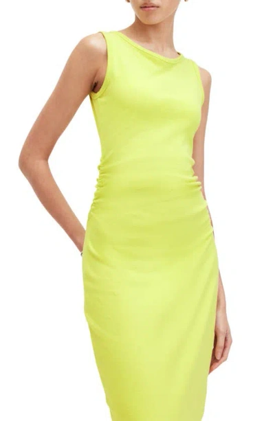 Shop Allsaints Katarina Ruched Side Maxi Dress In Zest Lime Green