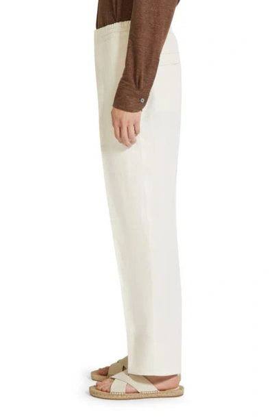 Zegna Elasticized Waist Regular Fit Linen Pants In Calcare