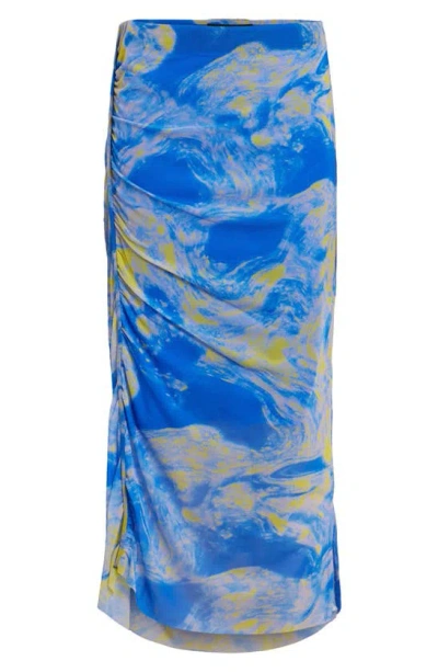 Shop Allsaints Nora Inspiral Midi Skirt In Electric Blue