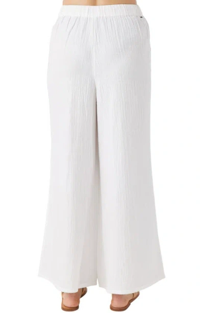 Shop O'neill Caralee Double Gauze Wide Leg Cover-up Pants In White