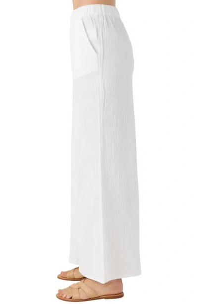 Shop O'neill Caralee Double Gauze Wide Leg Cover-up Pants In White