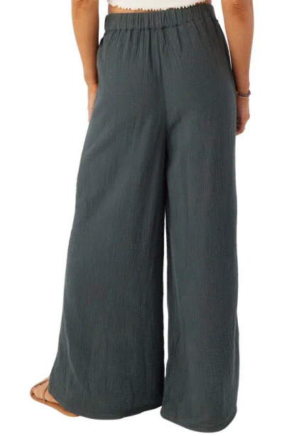 Shop O'neill Caralee Double Gauze Wide Leg Cover-up Pants In Slate