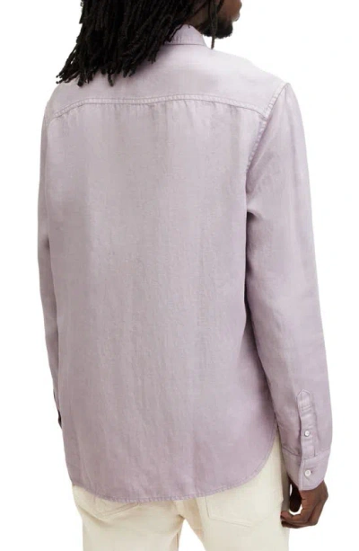 Shop Allsaints Laguna Relaxed Fit Long Sleeve Button-up Shirt In Smokey Lilac
