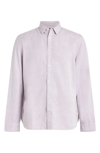 Shop Allsaints Laguna Relaxed Fit Long Sleeve Button-up Shirt In Smokey Lilac