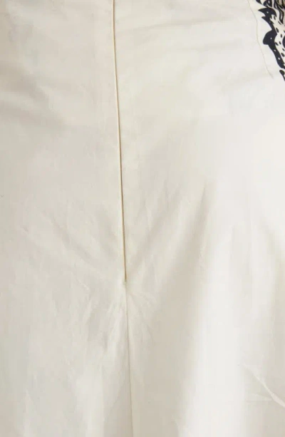 Shop Chloé Border Print Cotton Maxi Skirt In Black/ Off White