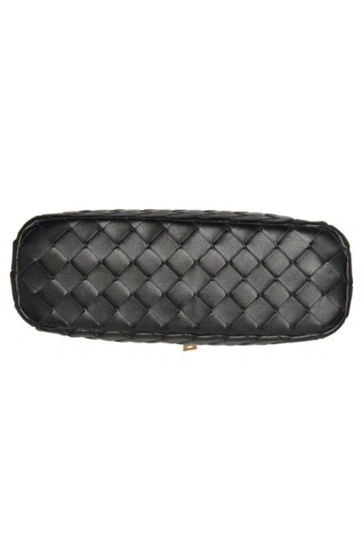 Shop Bottega Veneta Intrecciato Leather Convertible Vanity Case In Black/ Gold