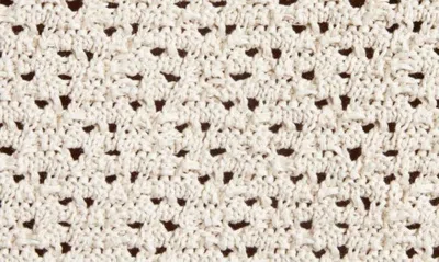 Shop Bottega Veneta Cotton Crochet Sweater In Bone/ Cloud