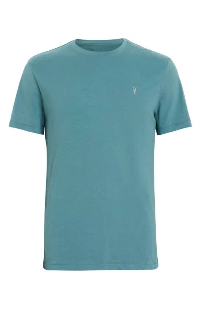 Shop Allsaints Brace Tonic Slim Fit Cotton T-shirt In Aqua Blue