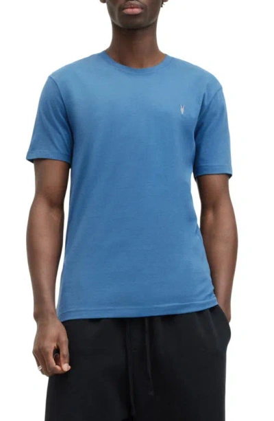 Shop Allsaints Brace Tonic Slim Fit Cotton T-shirt In Atlantic Blue