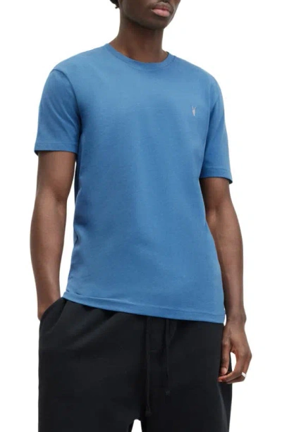Shop Allsaints Brace Tonic Slim Fit Cotton T-shirt In Atlantic Blue