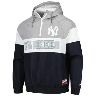 Shop New Era Navy New York Yankees Ripstop Raglan Quarter-zip Hoodie Windbreaker Jacket