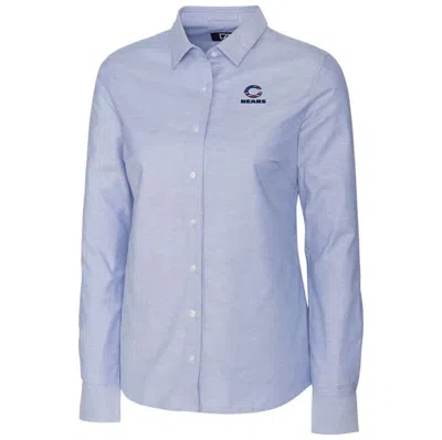 Shop Cutter & Buck Light Blue Chicago Bears Oxford Stretch Long Sleeve Button-up Shirt