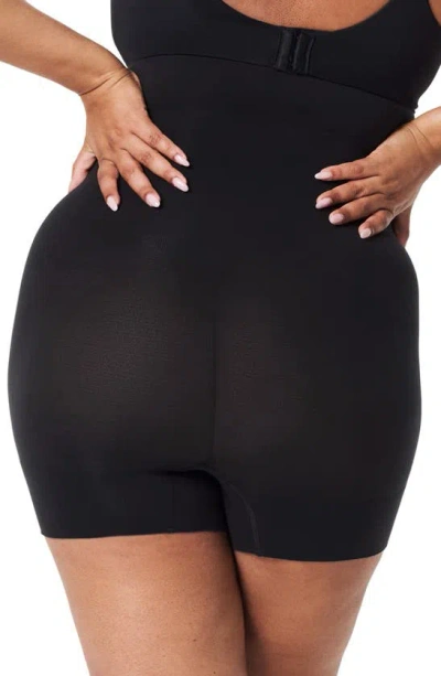 Shop Spanx Everyday Seamless Sculpting High-waisted Shorts In Very Black