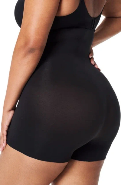 Shop Spanx Everyday Seamless Sculpting High-waisted Shorts In Very Black