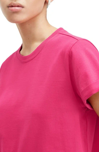 Shop Allsaints Anna Cotton T-shirt Dress In Neon Pink