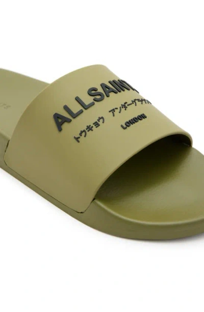 Shop Allsaints Underground Slide Sandal In Khaki