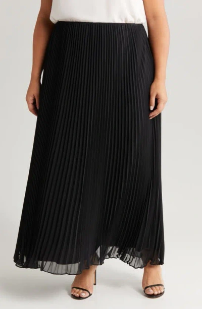 Shop Alex Evenings Pleated Maxi Skirt In Black