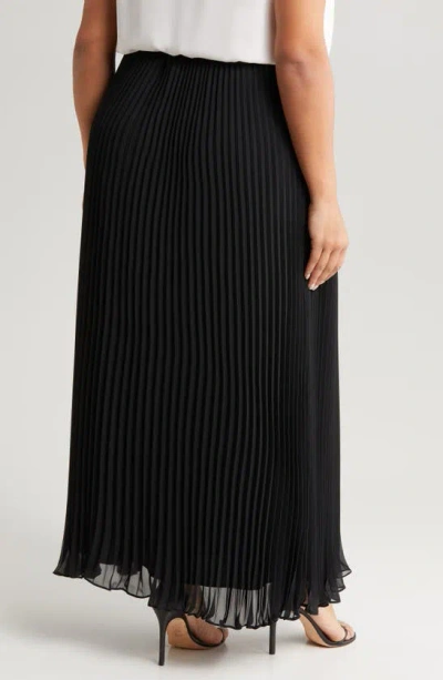 Shop Alex Evenings Pleated Maxi Skirt In Black