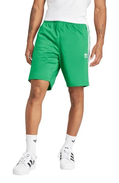 Shop Adidas Originals Adicolor Firebird Sweat Shorts In Green/ White