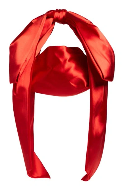 Sandy Liang Small Regalo Satin Handbag In Lipstick