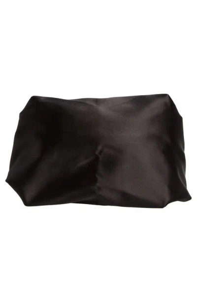 Shop Sandy Liang Large Regalo Satin Handbag In Black