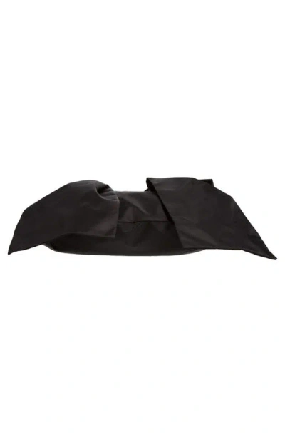 Shop Sandy Liang Verona Bow Nylon Shoulder Bag In Black