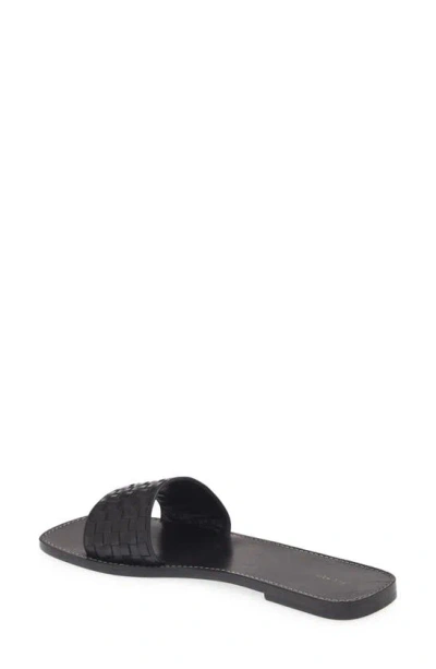 Shop The Row Woven Leather Slide Sandal In Black