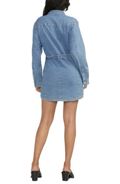 Jag Jeans Tie Waist Long Sleeve Denim Dress In Santorini Blue