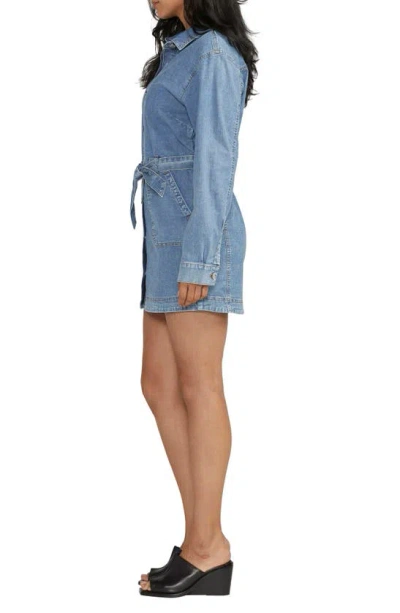 Jag Jeans Tie Waist Long Sleeve Denim Dress In Santorini Blue
