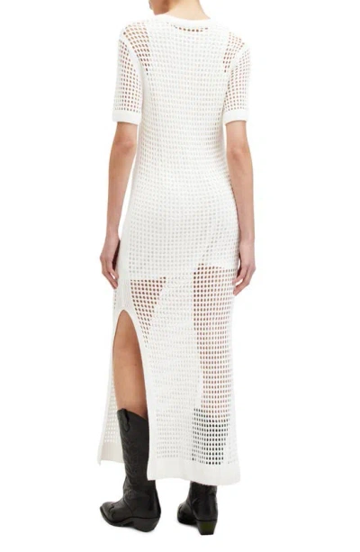 Shop Allsaints Paloma Open Stitch Dress In Chalk White