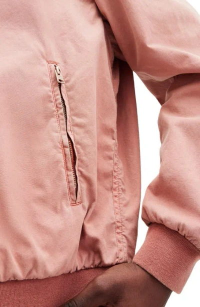 Shop Allsaints Tierra Faded Bomber Jacket In Bramble Pink
