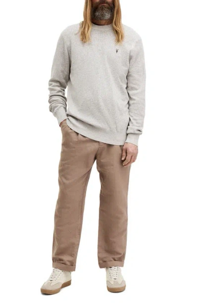 Shop Allsaints Aubrey Cotton Mesh Sweater In Grey Marl