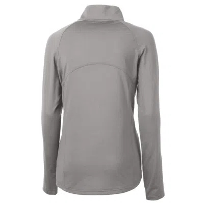 Shop Cutter & Buck Gray Akron Rubberducks Adapt Eco Knit Stretch Recycled Half-zip Top