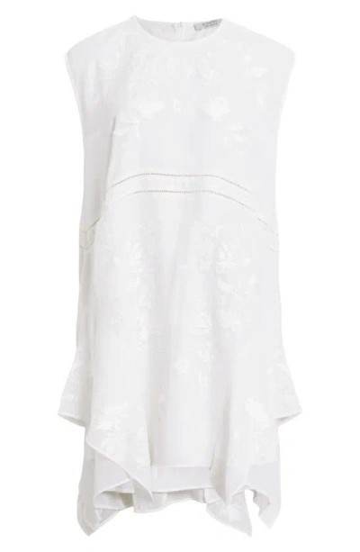 Shop Allsaints Audrina Floral Embroidery Minidress In White