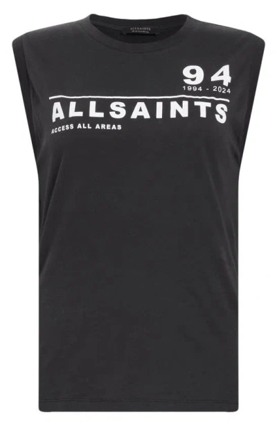 Shop Allsaints Access Imogen Graphic Muscle Tee In Black