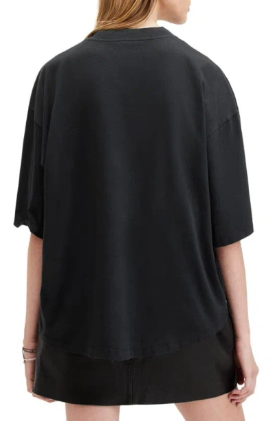 Shop Allsaints Prowl Amelie Oversize Graphic T-shirt In Black