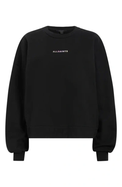 Shop Allsaints Lila Graphic Sweatshirt In Black