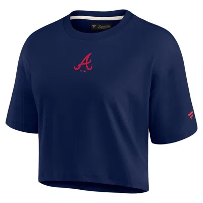 Shop Fanatics Signature Navy Atlanta Braves Elements Super Soft Boxy Cropped T-shirt