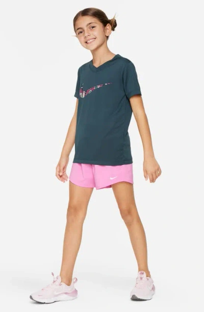 Shop Nike Kids' Dri-fit One Training Shorts In Playful Pink/ White